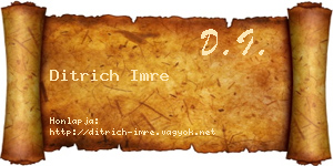 Ditrich Imre névjegykártya